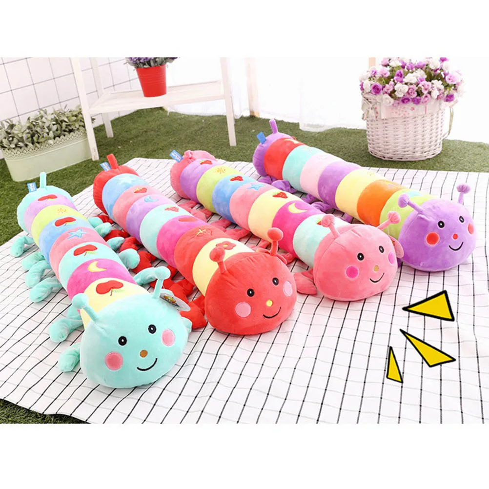 Мультяшная разноцветная гусеница 55 см плюшевая мягкая игрушка красочные