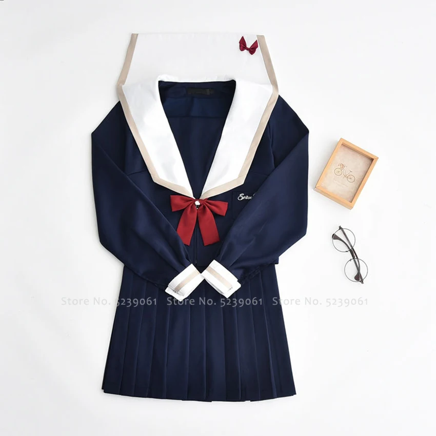 Girls JK Suit High School Uniform Japanese Kawaii Navy Sailor Cosplay Costume Party Korean Academy Pleated Skirts Anime Clothing |