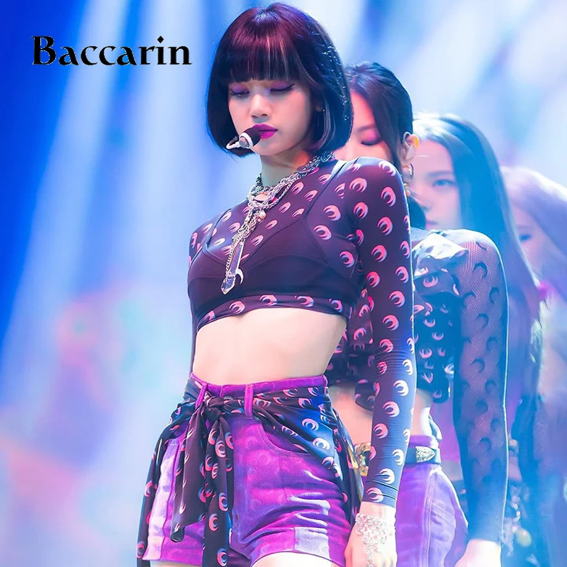 Baccarin полумесяц из фатина с прозрачными укороченный Топ Футболка и майки