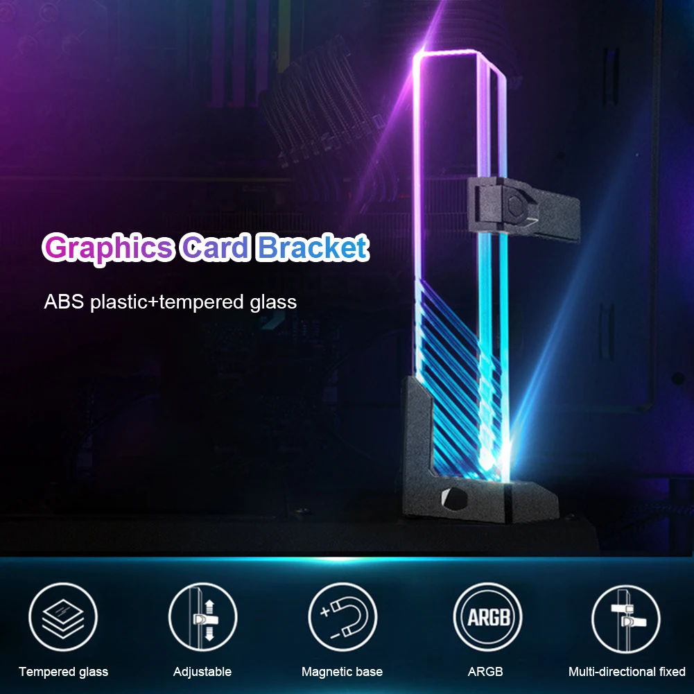 

Компьютер с водяным охлаждением Системы водоблок Графика карты кронштейн крепления адресуемых RGB закаленное Стекло видео-держатель для ка...