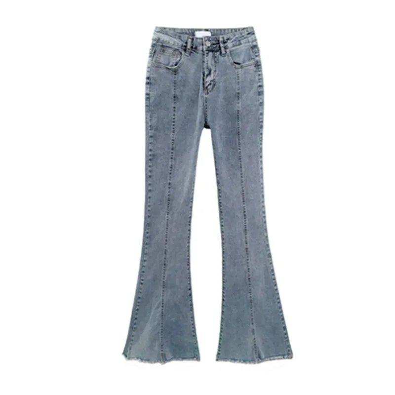

Joker Trousers Women's Elastic Slim Micro Flare Jeans Denim Blue Stacked Jeans Women 2021 New Casual Women Denim Joggers Hot