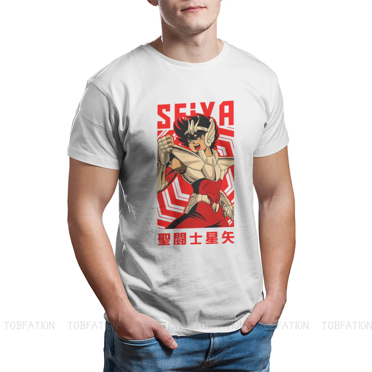 

Pegasus O Neck TShirt Saint Seiya Knights of the Zodiac Cosmo Anime Fabric Classic T Shirt Men Clothes Individuality Fluffy