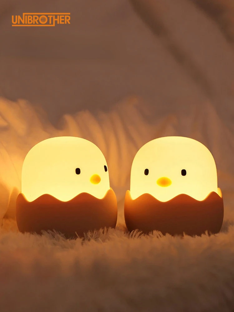 

Led USB Rechargeable Bedroom Decor Gift Animal Chick Touch Night Lamp Gifts Decor Children Night Light for Kids Soft Silicone
