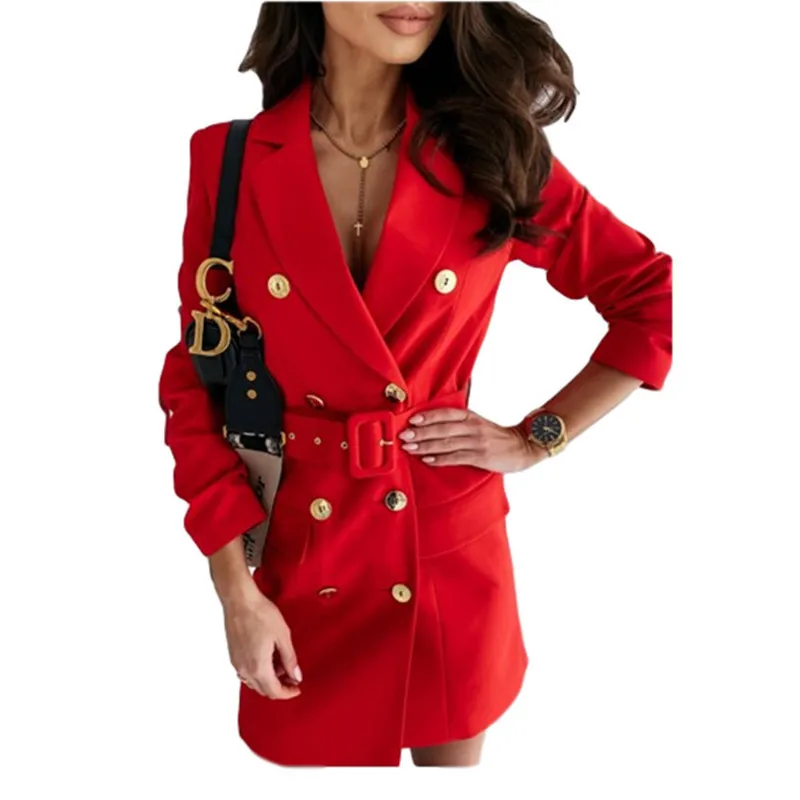 

2021 тонкий стильный женский плащ ветровка с поясом с лацканами Длинный плащ-Тренч Топы Верхняя одежда в черном и белом цвете, зимние пальто д...