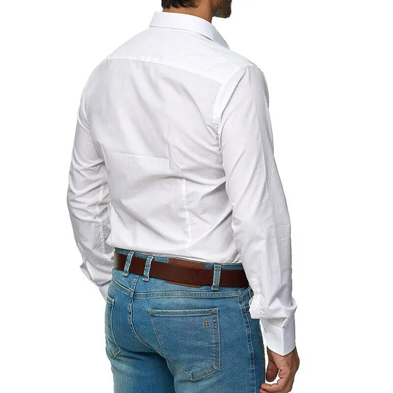 Рубашка Modis мужская деловая с длинным рукавом роскошная приталенная блузка