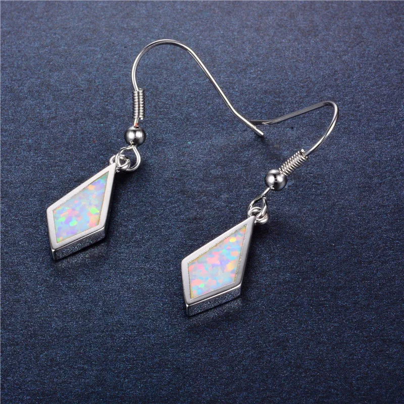 Милые женские большие геометрические Висячие серьги Бохо синие белые огненные