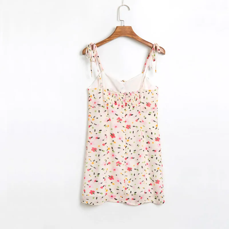 Женское повседневное летнее платье с цветочным принтом и бантом | Женская одежда