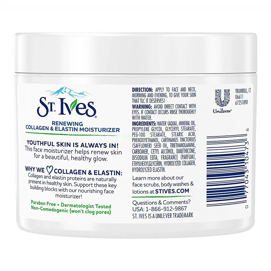 St. Ives вневременной увлажняющий крем для кожи лица коллагеновый эластин 10 oz|moisturizer