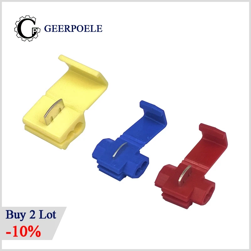 

10 pcs/lot Lossless Joint Blue/Red/Yellow Crimp Terminal Quick Lock Wire Electrical Cable Connectors Clip Wire lip Electrique