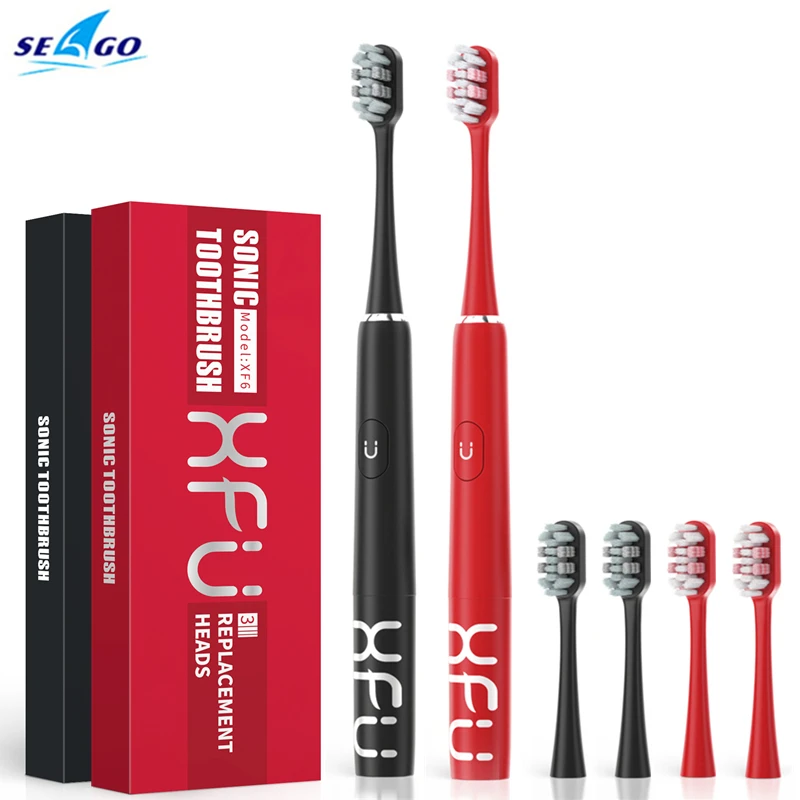 

SEAGO Electric Sonic Toothbrush for Adult Couple Travel Smart Timer 24000 Times/Min Vibration IPX7 Waterproof Tooth Brush