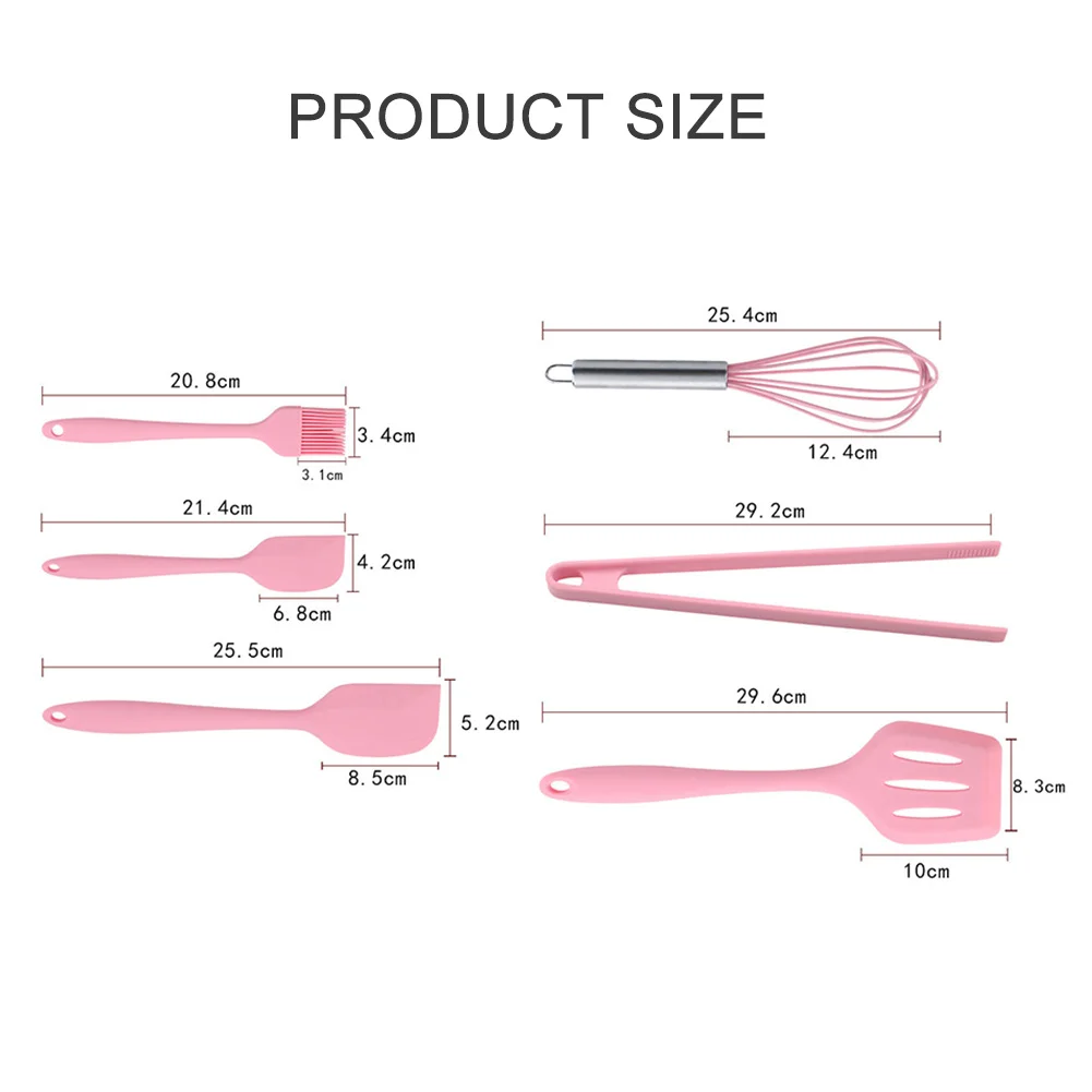 

Kitchen Utensil Set 6 Piece Nonstick Silicone Cooking Utensils Kitchen Tool Set Gift