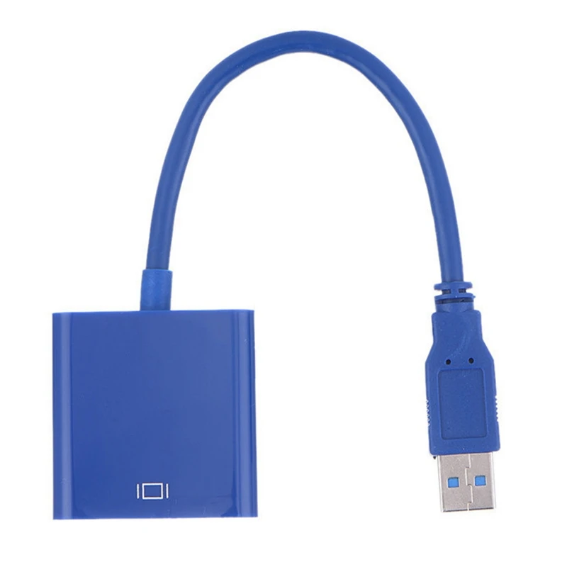 Внешний адаптер 1080P USB3.0 к VGA видеокабель без драйвера для Windows США синий|Кабели VGA| |