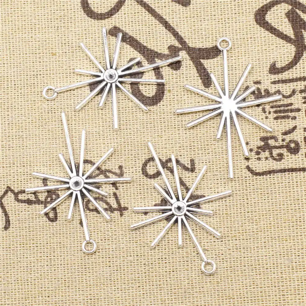 

Light Charms Supplies For Jewelry Making Kit Antique Silver Color 10pcs 32x43mm