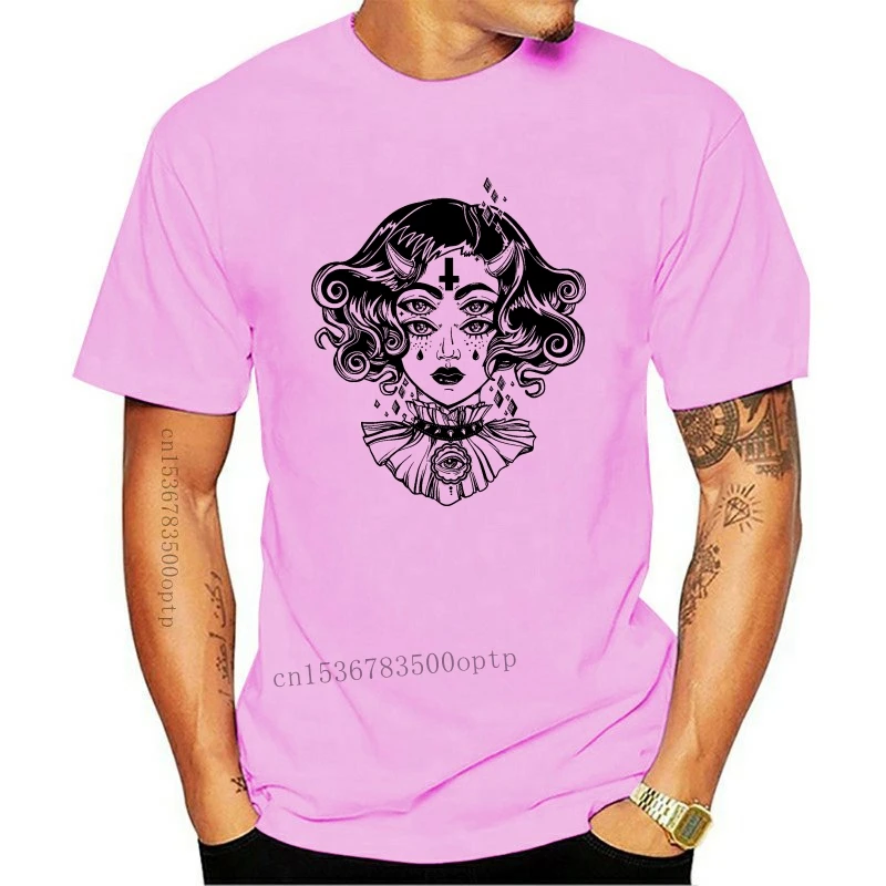 

New Devil Satanic Cross Tattoo Large Print Men's T-Shirt
