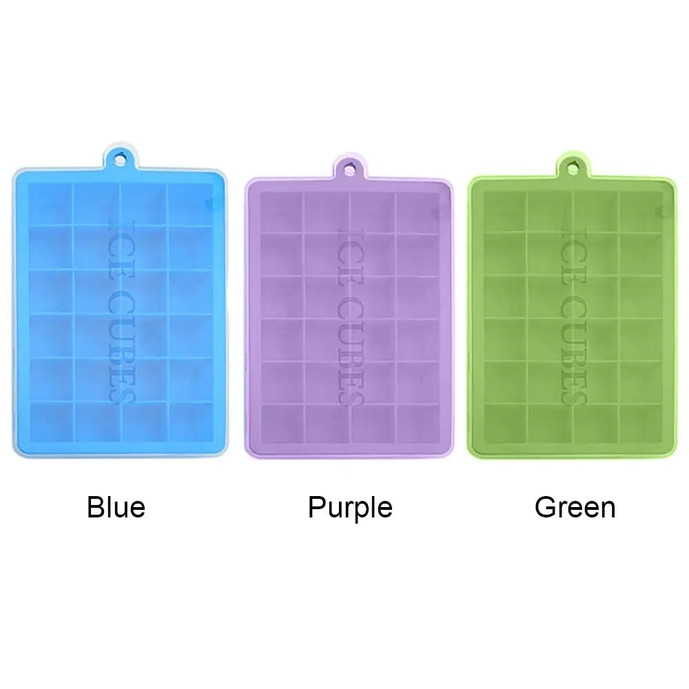 

Silica Gel Silicone Tray Tool Lce Square 24 Grid Diy Home Ice Maker Mould Ice Cube Trays with Lid Bar Kitchen Mold