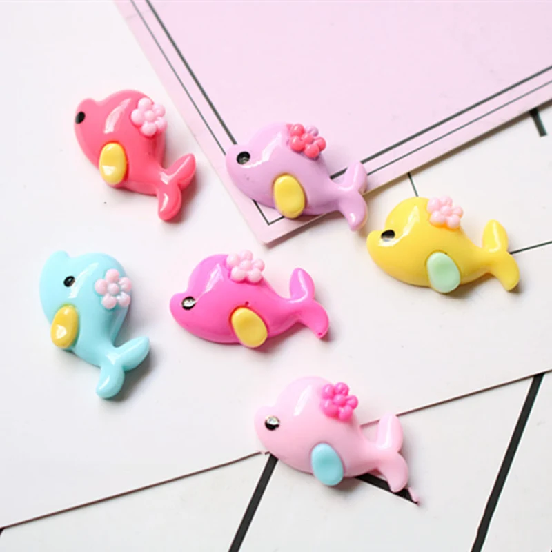 

10Pcs Cartoon Cute Whale Flat back Resin Cabochons for Kids Hair Bows Scrapbooking DIY Embellishments Decoration Crafts 26*15mm