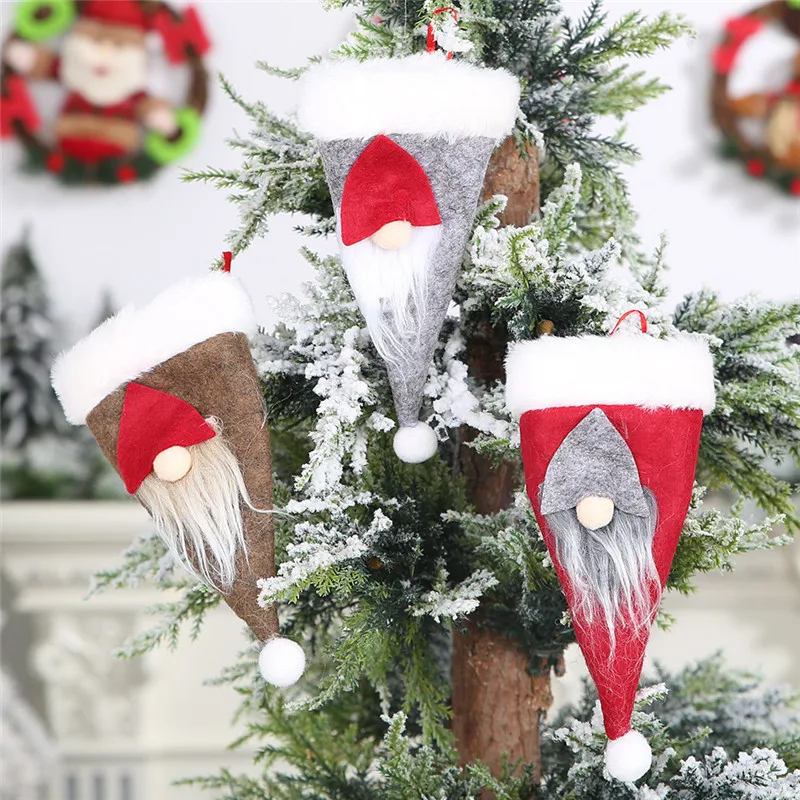 

Santa Claus Christmas Hat New Year Pocket Fork Knife Cutlery Holder Bag Home Party Table Dinner Xmas Decoration Tableware 1pc