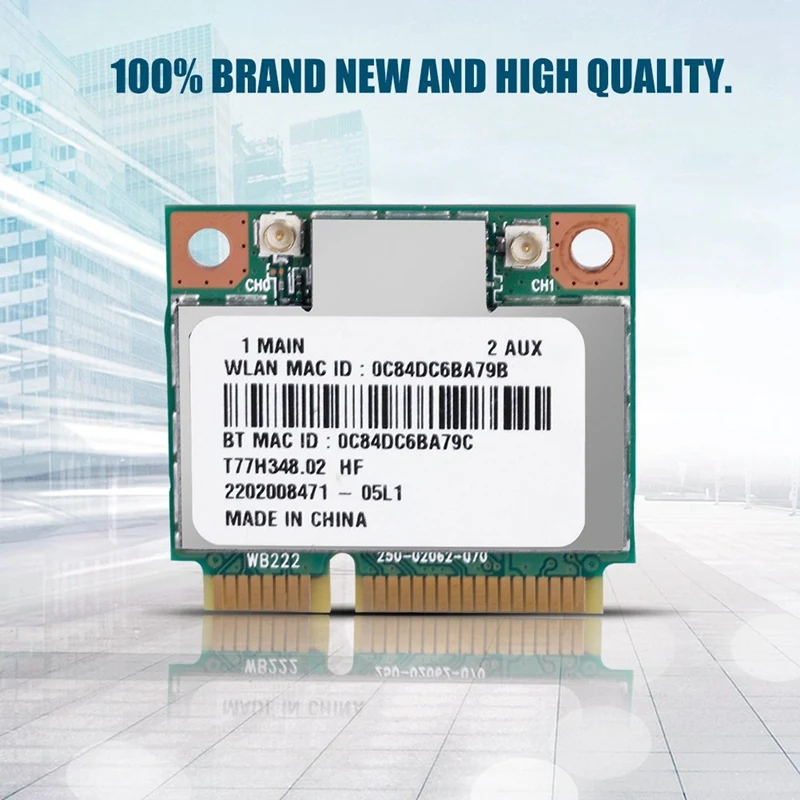 AR5B22 300 Мбит/с WiFi карта 2 4G/5 ГГц Двухдиапазонная Bluetooth 4 0 Mini PCI E беспроводная
