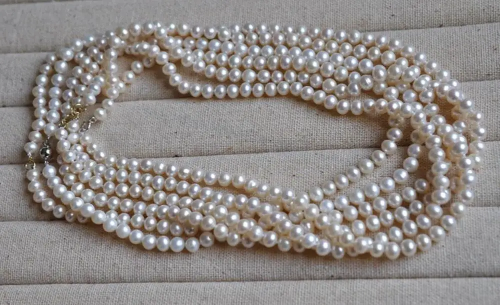

7-8 мм белый жемчуг колье Золотая застежка натуральный пресноводный жемчуг женские ювелирные изделия 43 см 17 ''35 см