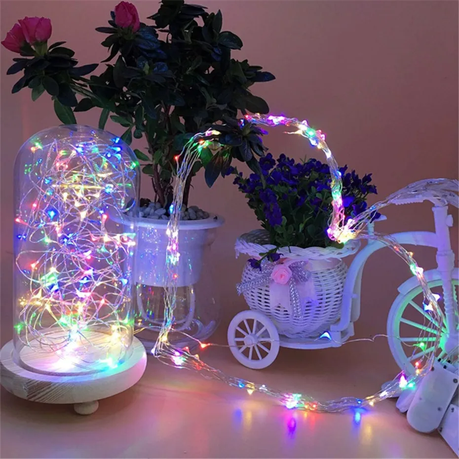 2 м 20 LED медный провод Сказочный свет гирлянда Рождественская светодиодная