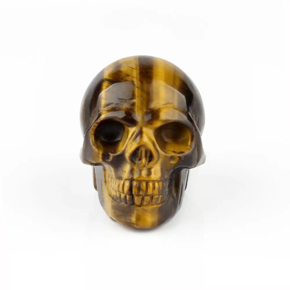 Фигурка чакры из натурального камня с резьбой в виде черепа пурпурный кристалл