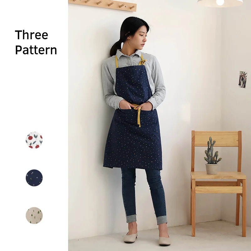 

Women Girls Aprons Cotton Work Cloth Adult Tree Kitchen Cooking Cleaning Apron Pockets Uniforms 81x74cm