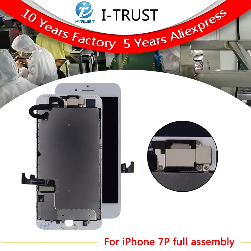 AAA 20 шт. стекло Полный сенсорный экран дигитайзер и ЖК сборка Замена для iPhone 7 Plus с