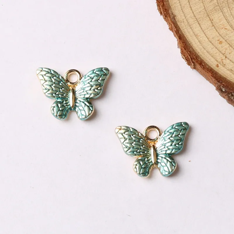 10 шт. подвески в виде бабочки красочная фотография маленькие серьги животных
