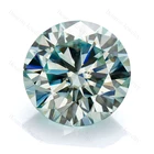 Драгоценный камень Aqua Blue, Круглый, свободный, Фабричный Муассанит