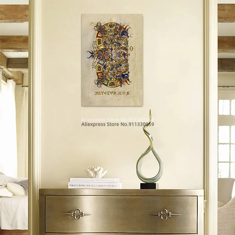 Средневековые рукописи Картина на холсте с изображением Давида настенные