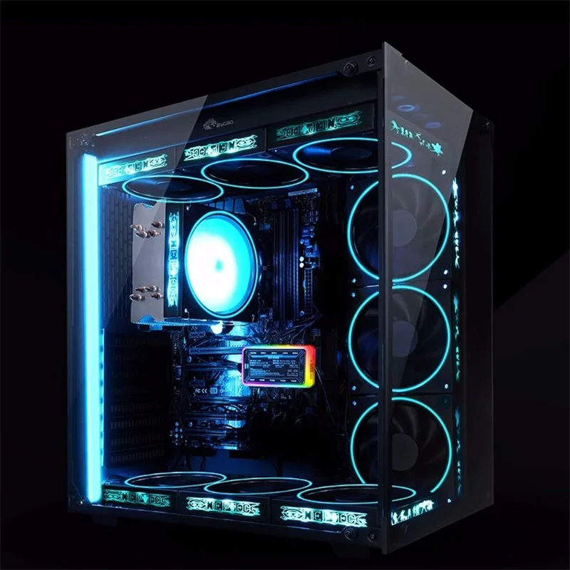 

Computer Host LED Glow Blower Computer Modification Repair Parts Tool Cooling Fan Heat Sink Accessories Blower 12x12cm THB5169