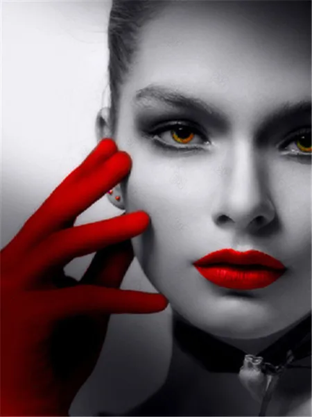 

Full Square Diamond Embroidery Red and Black 5D Diy Diamond Painting Woman Cross Stitch Rhinestone Mosaic Home Decor