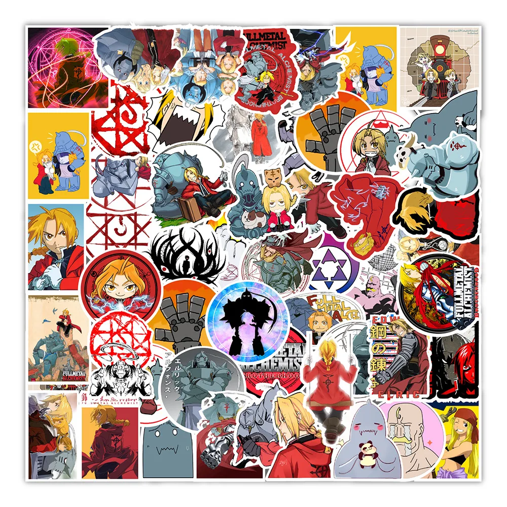 Calcoman&iacute;as de metal completo para chico, pegatinas de dibujos animados, papeler&iacute;a de Anime, port&aacute;til, tel&eacute;fono, guitarra, monopat&iacute;n, regalos, 10/30/50 Uds.-4