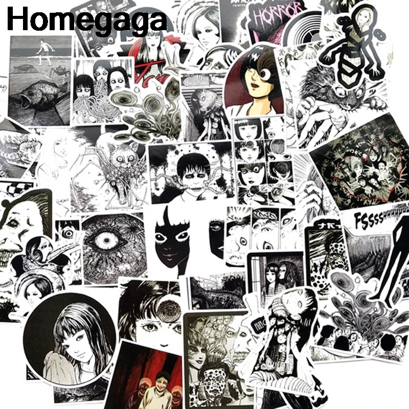 

Homegaga 56 шт. Junji Itou Tomie ПВХ наклейки для скрапбукинга багажник автомобиля для скейтборда телефон ноутбук настенные наклейки для гитары D2179