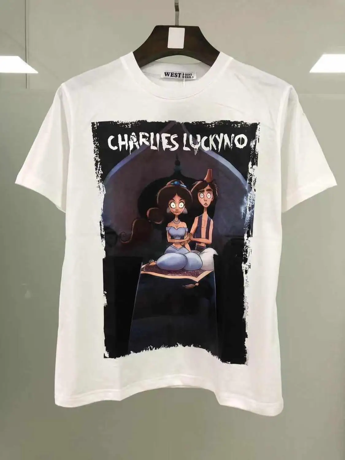 

Men's t shirt Funny Magic Lamp Princess Print Vaporwave lover Short Sleeve t shirt Harajuku Casual streetwear women's T-shirt