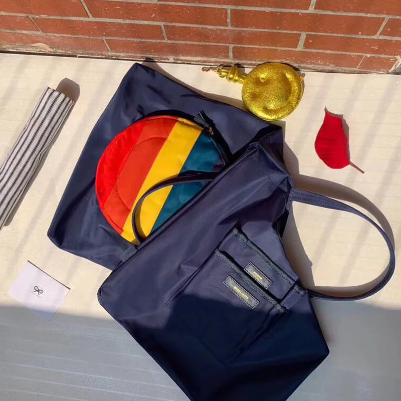 Ayabeni смайлик синяя сумка для мамы покупок через плечо водонепроницаемая ткань Ins