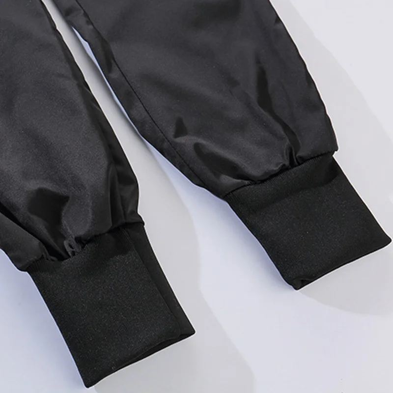 Мужские штаны-карго с цветными лентами черным карманом шаровары штаны для бега в