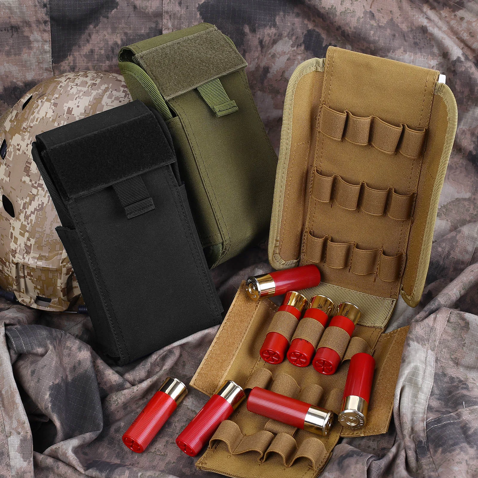 Tactical 25 Round Shell Holder Portable 12 Gauge Molle Waist Bag Military Shotgun Bullet Ammo Pouches Hunting Accessories | Спорт и