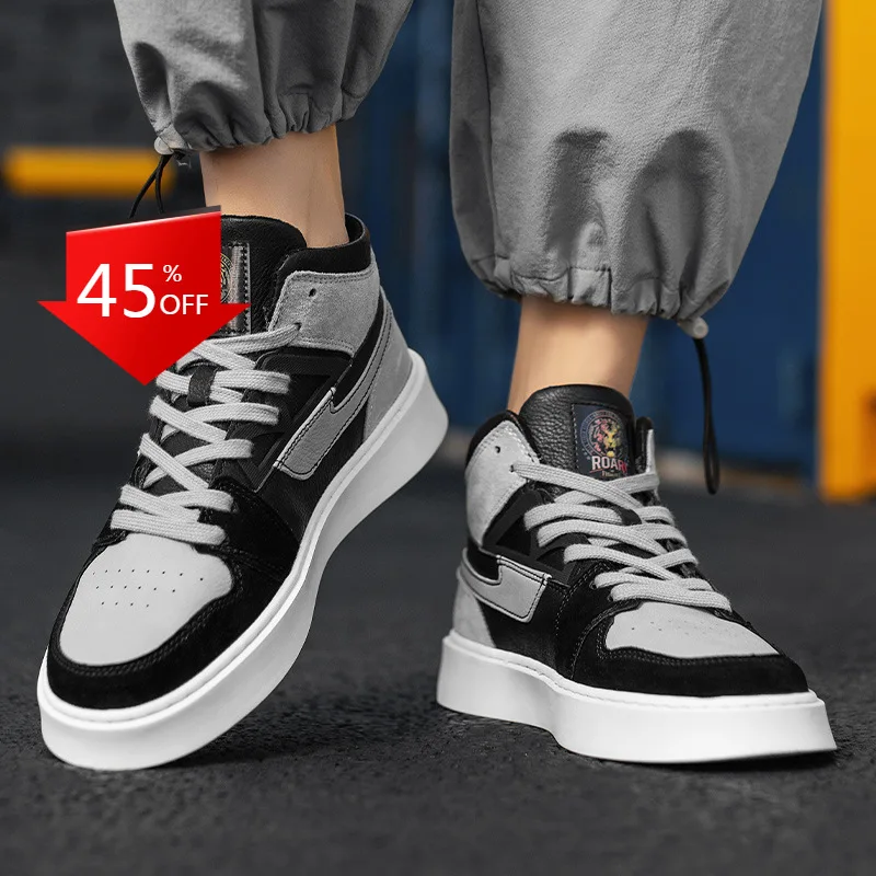 

Autumn and Winter New Men Shoes, High-top Shoes, Sports Casual Shoes, Board Shoes, Men Trendy Shoes, Men Vulcanized Shoes