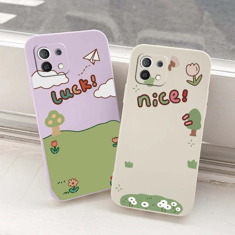 

Luck Liquid Silicone Soft Case For Xiaomi Mi 11 11i 10T 9T Pro Lite 10 10S 9 8 lite Pro Poco F2 X2 F3 Pro Shockproof Phone Cover