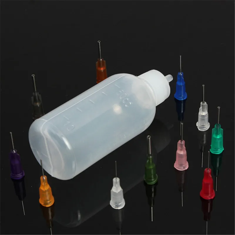 

5Set 50ml Rosin Flux Alcohol Bottle Empty E-liquid Plastic For Dispenser Rosin Solder Flux Paste +11 Needles Tool Parts