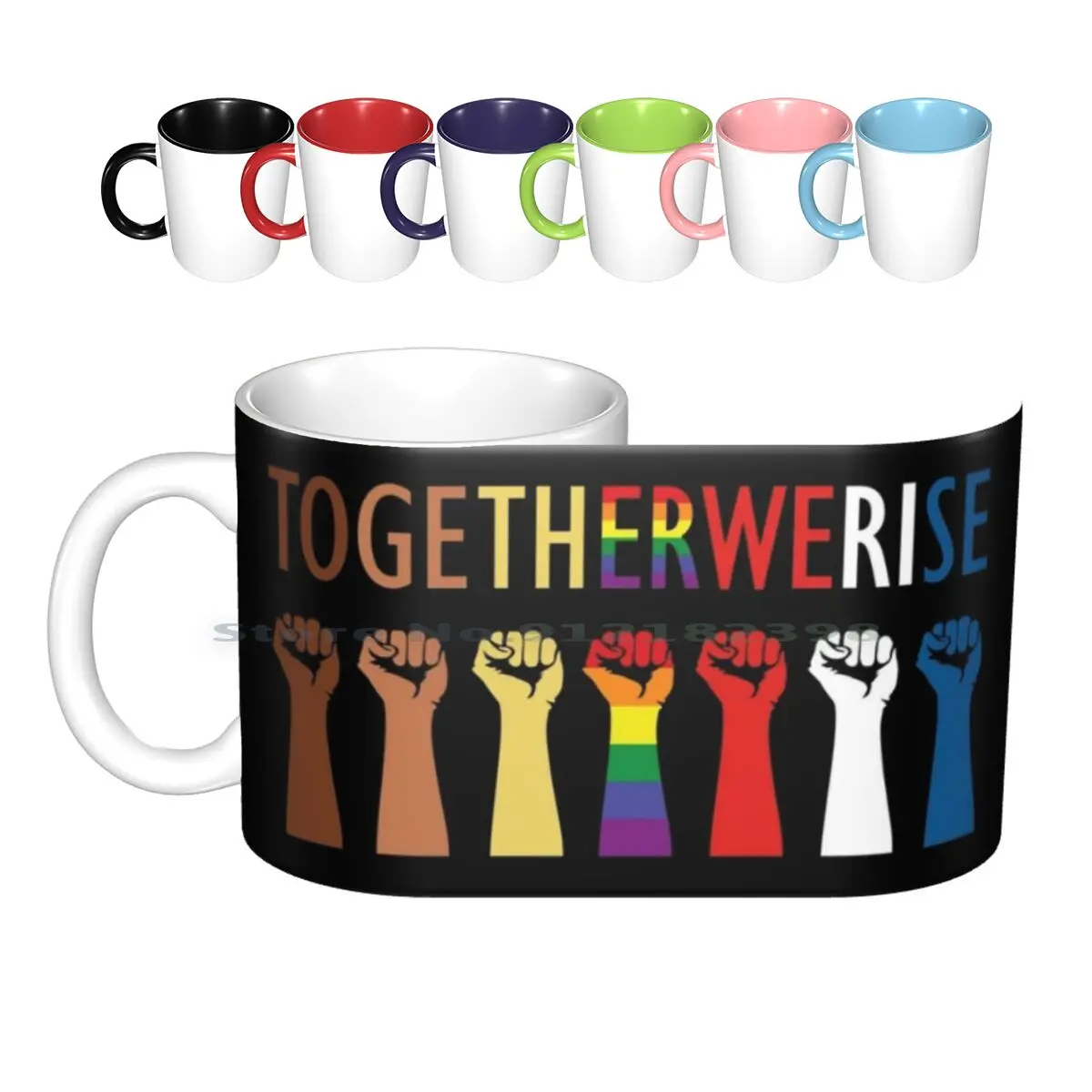 

Керамические кружки с надписью «US Rise unit Design», кофейные чашки, Кружка для молока и чая, чашка с изображением единицы, расового, феминистского, ...