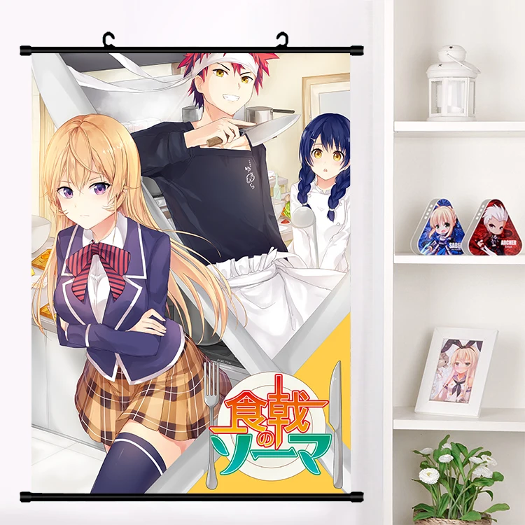 Аниме продовольственные войны! Shokugeki no Soma Yukihira soma Megumi Косплей Стена Свиток