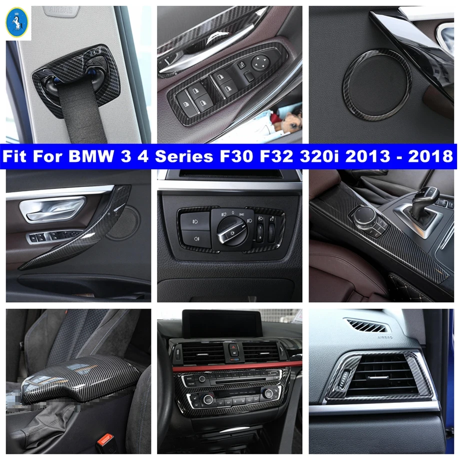 

Door Armrest Air AC Gear Box Lights Control Panel Cover Trim For BMW 3 4 Series F30 F32 320i 2013 - 2018 Carbon Look Accessories