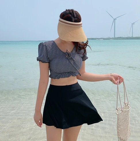 Женский комплект бикини с высокой талией купальник из трех предметов мягкими