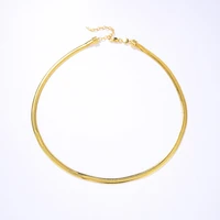 silver 18k gold plating european and american simple snake bone necklace