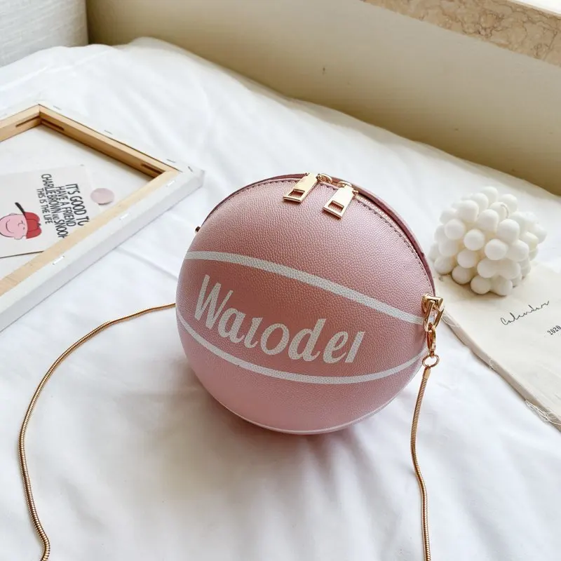 

Small Basketball One-Shoulder Bag Fashion Women's Chain Handbag Creative Change Coin Bag Women's Mini Tote Bag Keychian