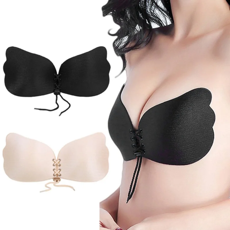 

Women Silicone Bra Invisible Push Up Sexy Strapless Bra Stealth Adhesive Backless Breast Enhancer Lady Nipple Cover