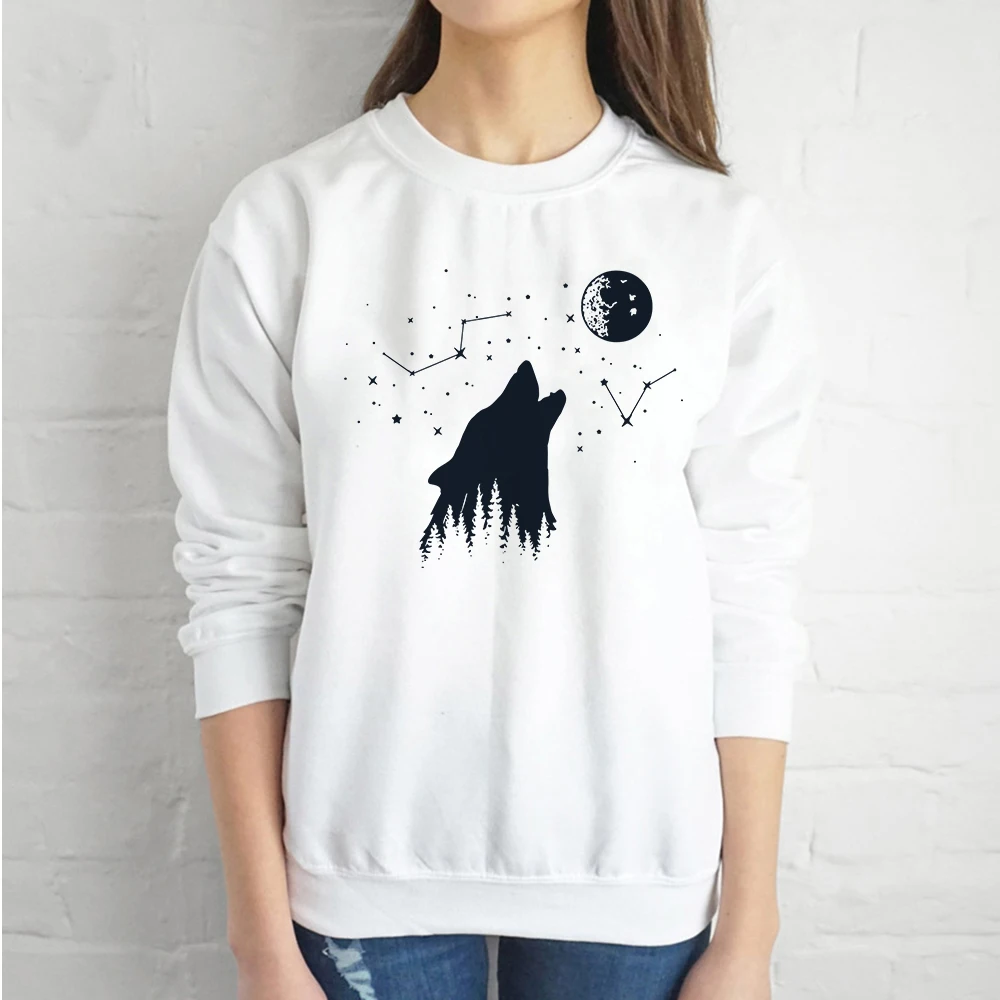 

Wolf Call Printed Sweatshirt Adventure Time Warm Hoodie For Women Harajuku Y2k Long Sleeve Mori Girl Style Hip Hop Extreme Sport