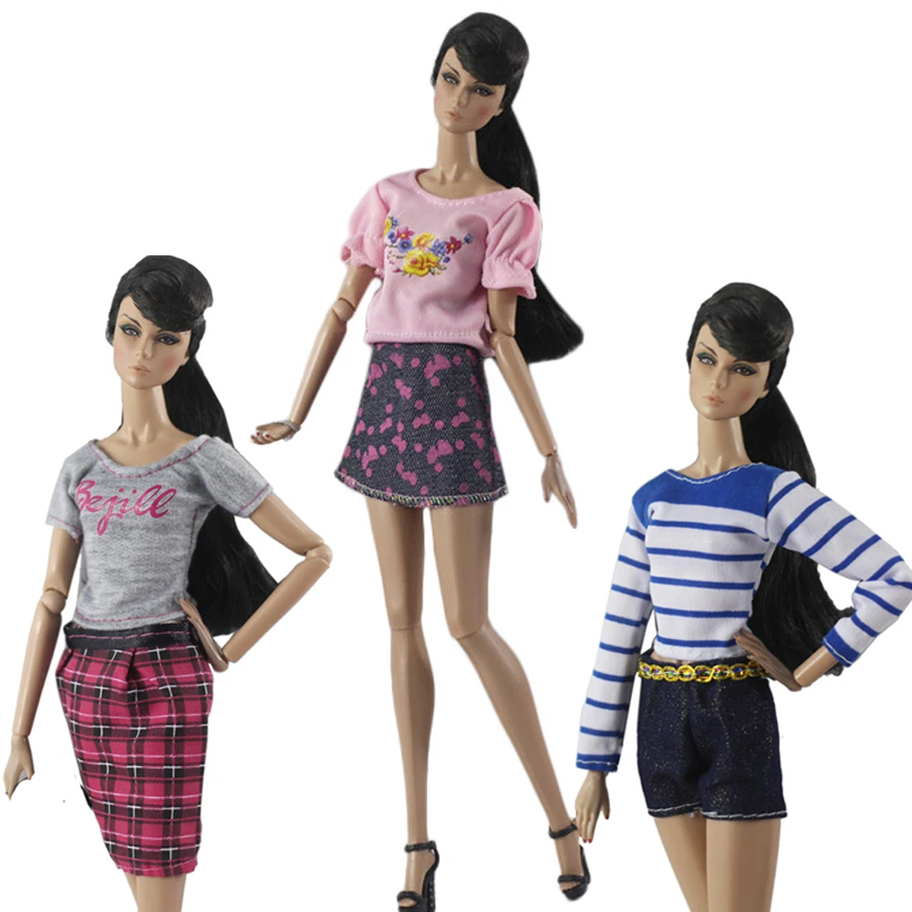 NK 3 шт Кукольное платье Высокое качество Кукла модная повседневная одежда брюки
